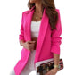 LUXEDIVA Womens Ruched Sleeve Fully Lined Blazer Collared Casual Ladies Formal Jacket Top