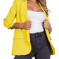 LUXEDIVA Womens Ruched Sleeve Fully Lined Blazer Collared Casual Ladies Formal Jacket Top