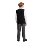 Load image into Gallery viewer, LUXE DIVA Kids Black V-Neck Knitted School Tank Top – Sleeveless Uniform Sweater Vest for Boys Ages 3–13 – Classic Fit, Soft &amp; Durable Fabric
