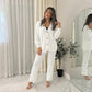 LUXE DIVA Women's Italian Knit 4 Button Cardigan Co Ord Set