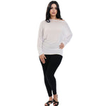 Load image into Gallery viewer, LUXE DIVA One Off-Shoulder Tops with Long Sleeves, Off Shoulder Batwing Jumper, Ladies Batwing Top in Black, Red, White Plus 21 Colors More UK
