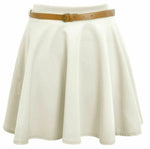 Load image into Gallery viewer, LUXE DIVA Womens Belted Flared Mini Swing Skirt Short Skater Party Plain Ladies UK 8-22
