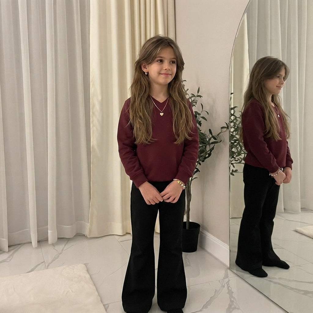 LUXE DIVA Kids V Neck School Jumper Unisex Knit Sweater School Uniform Pullover