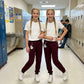 LUXE DIVA Girls Pack of 2 Fleece Jogging Bottoms Kids PE Tracksuit Trousers School Sportswear