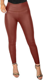 Load image into Gallery viewer, Women Sexy Wet Look Mat Full Length Black Biker Leggings Ladies High Rise Elasticated Waist Faux Leather Coated Stretchy Pants
