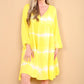 LUXE DIVA Women's Long Sleeve V-Neck Smock Dress