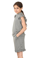 Load image into Gallery viewer, CHILDRENS GIRLS FRILL SHORT SET 2 PIECE LOUNGWEAR
