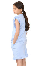 Load image into Gallery viewer, CHILDRENS GIRLS FRILL SHORT SET 2 PIECE LOUNGWEAR
