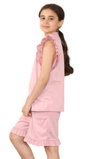 Load image into Gallery viewer, CHILDRENS GIRLS FRILL SHORT SET 2 PIECE LOUNGWEAR
