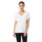 LUXE DIVA Women's Plus Size V-Neck Baggy Top with Turn-Up Short Sleeves