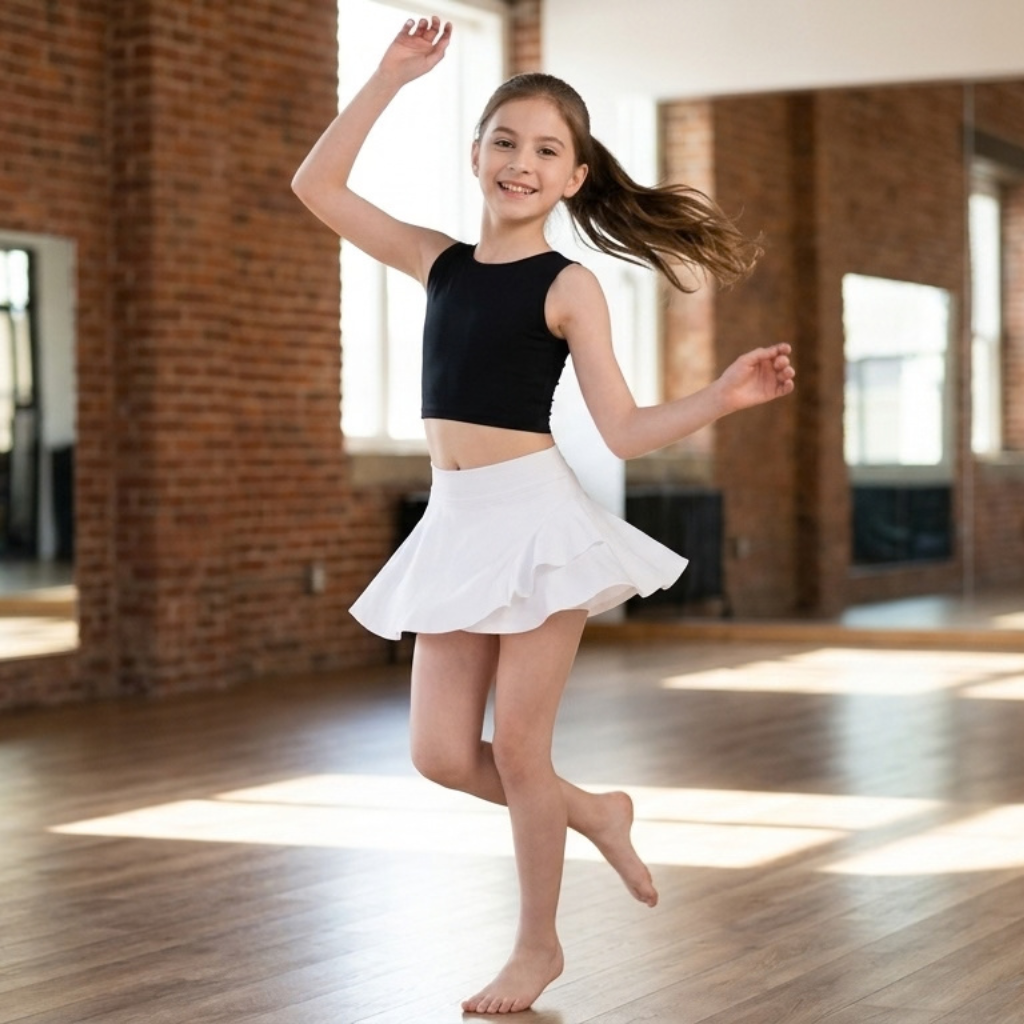 LUXE DIVA Girls Skort for Kids, Skirt with Built In Shorts, School, PE, Sports, Playwear Ages 5-13