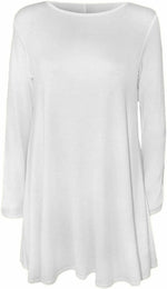 Load image into Gallery viewer, Womens Plain Long Sleeve Stretch A Line Skater Flared Swing Dress Top
