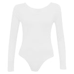 Load image into Gallery viewer, Ladies New Plain Round Neck Long Sleeve Slim Fit Basic Stretchy Leotard Bodysuit Top

