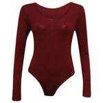 Load image into Gallery viewer, Ladies New Plain Round Neck Long Sleeve Slim Fit Basic Stretchy Leotard Bodysuit Top
