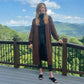 LUXE DIVA Women's Oversized Long Cardigan Chunky Ribbed Balloon Sleeve 2 Pocket