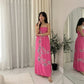 LUXE DIVA Womens Sleeveless Chunky Flower Printed Sheering Maxi Party Dress Sizes S-2XL