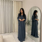 LUXE DIVA Women’s Gold Trim Abaya With Scarf Maxi Dress