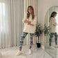 LUXE DIVA Women's Knitted Tartan Winter Leggings Soft Warm Christmas Trousers