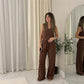 LUXE DIVA New Two Piece Wide Leg Pants Set Women's Spring New V-Neck Sleeveless Vest with Hanging Wide Leg Pants Casual Set