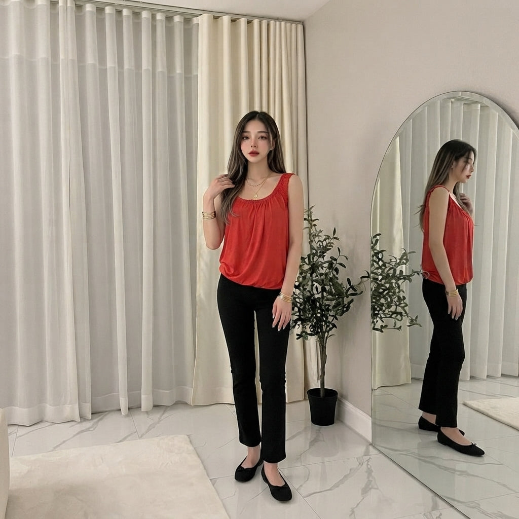 LUXE DIVA Women’s Swing Hem Sleeveless Tank Top