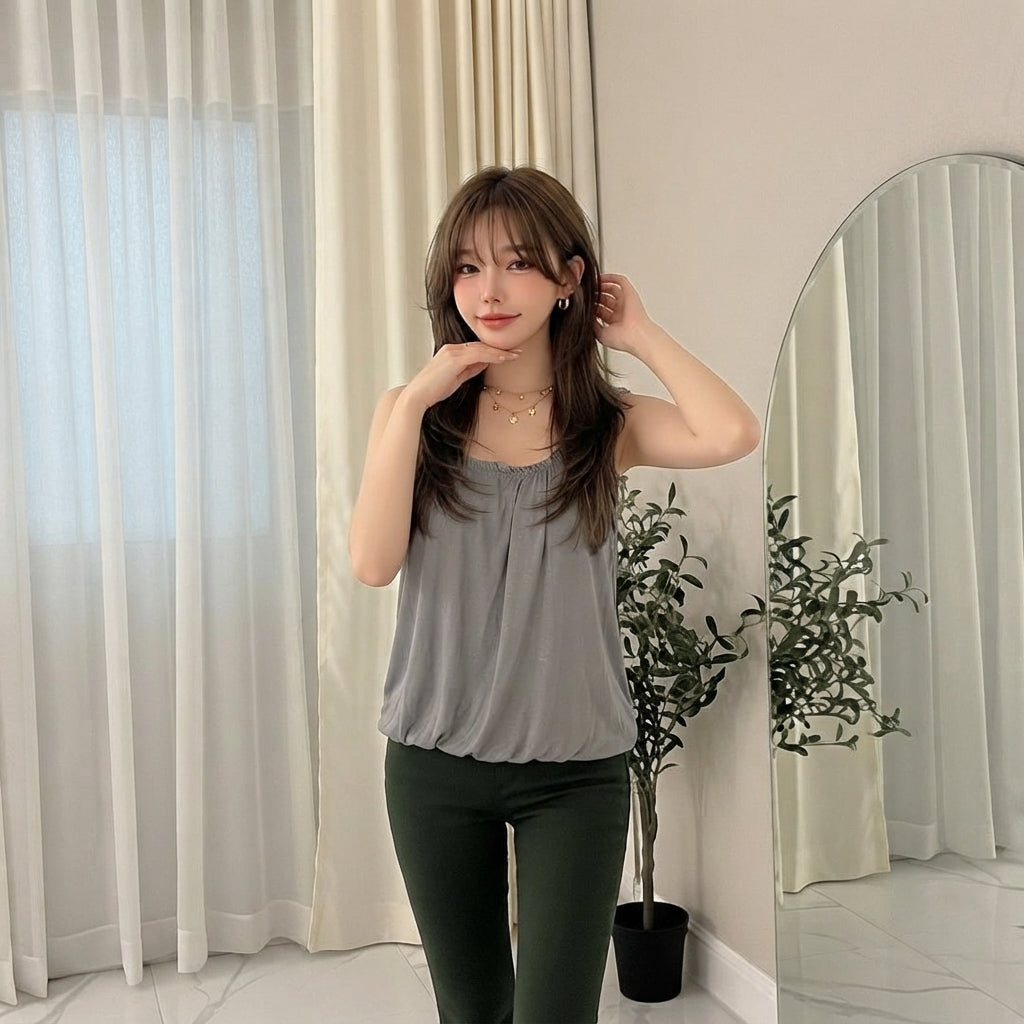 LUXE DIVA Women’s Swing Hem Sleeveless Tank Top