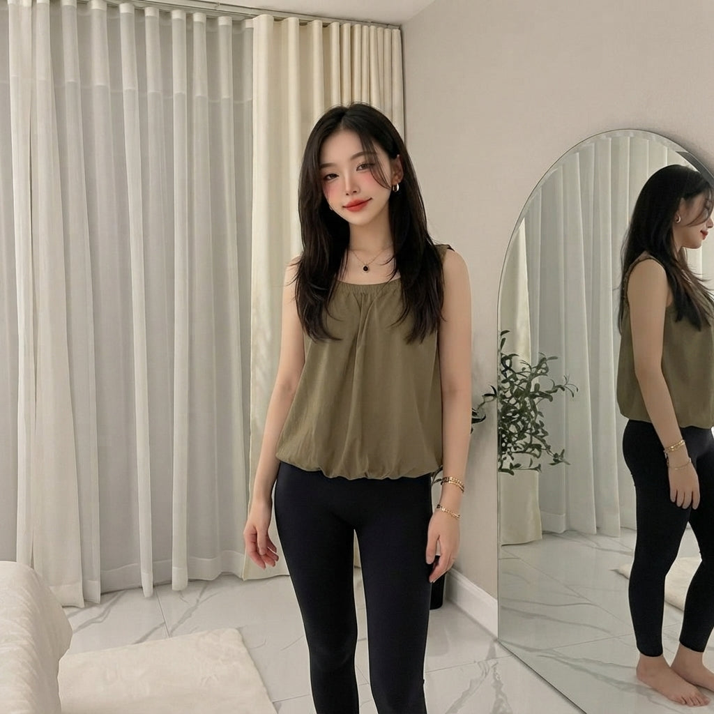 LUXE DIVA Women’s Swing Hem Sleeveless Tank Top