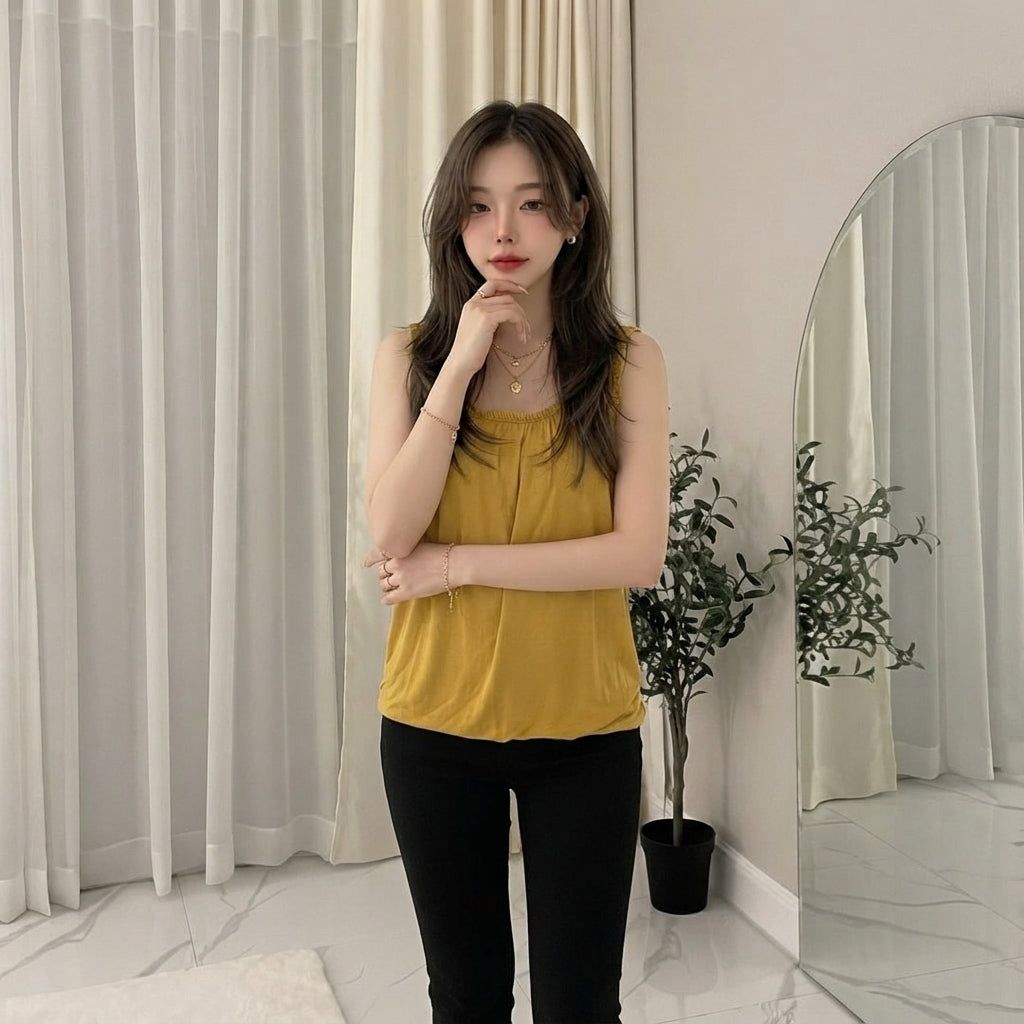 LUXE DIVA Women’s Swing Hem Sleeveless Tank Top