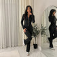 LUXE DIVA Ladies heavy Ribbed zipper two piece