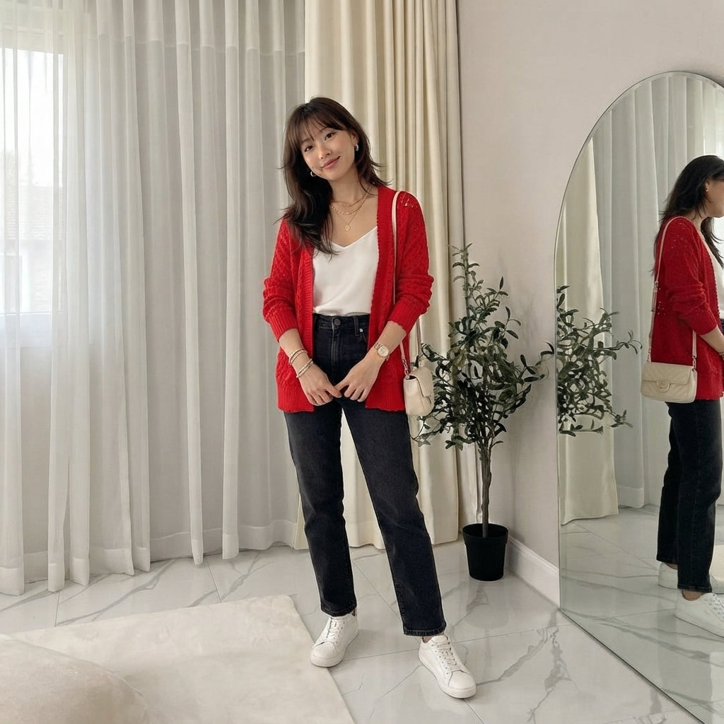 LUXE-DIVAWomen's Plus Cable Knitted Open Pocket Cardigan
