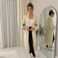LUXE DIVA Women's Love Print Balloon Sleeve Long Knitted Cardigan Jumper
