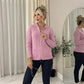 Women's Ladies Knitted Cable Zipper Collar 2 Pockets Zip All The Way Down 8-14