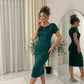 LUXE-DIVA Womens Plus Size Plain Short Sleeve Stretch Ladies Jersey Midi Dress 16-26 Casual Womenswear Viscose Casual Wear Summer Comfort