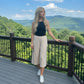 LUXE DIVA Women's Wide Leg 3/4 Length Palazzo Trousers Elasticated Waist Sizes 8-26
