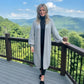 LUXE DIVA Women's Oversized Long Cardigan Chunky Ribbed Balloon Sleeve 2 Pocket