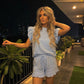 LUXE DIVA Women's Frill Peplum Top & Shorts 2 Piece Co-Ord Set Summer Outfit