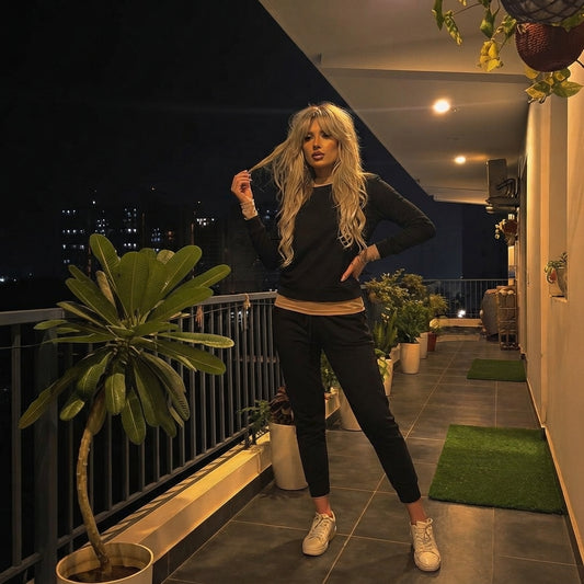LUXE DIVA Women's Long Sleeve Sweatshirt & Joggers 2 Piece Co-Ord Tracksuit Set Sizes 8-22