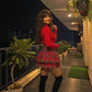 LUXE DIVA Women's Frill Mini Rara Skirt Tartan Check Pleated Party Skirt