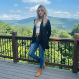 LUXE DIVA Women's Draped Waterfall Cardigan Asymmetric Hem Long Sleeve Loose Fit 8-26