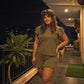 LUXE DIVA Women's Frill Peplum Top & Shorts 2 Piece Co-Ord Set Summer Outfit