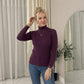 LUXE DIVA Ladies Fine Knit Polo Neck Jumper Super Stretch Ribbed Sweater