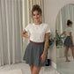 LUXE DIVA Womens Plus Belted Skater Skirt Ladies Short Flared Flippy Ponte Mini Party Skirt 6-20
