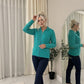 Women's Ladies Knitted Cable Zipper Collar 2 Pockets Zip All The Way Down 8-14