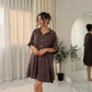 LUXE DIVA Women's Ladies Gold Button Pleated Frill Summer Shirt Swing Smock Mini Dress Top
