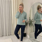 Women's Ladies Knitted Cable Zipper Collar 2 Pockets Zip All The Way Down 8-14