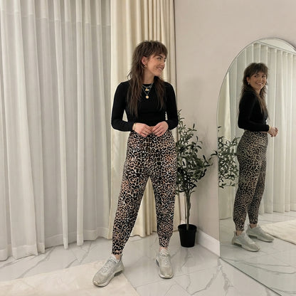 LUXE DIVA Women’s Harem Pants Trousers | Printed Full Length Ali Baba Baggy Trousers with Side Slits & Ankle Cuffs | Casual Stretch Yoga Sweatpants | Sizes 8-26