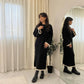 LUXE DIVA Women's Knitted Dress with Contrast Edge Knitted Dress Long