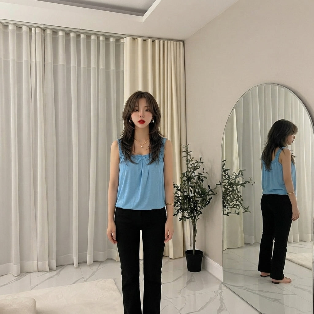 LUXE DIVA Women’s Swing Hem Sleeveless Tank Top