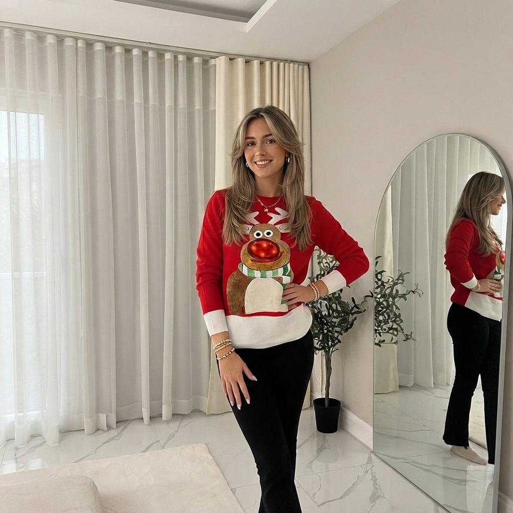 LUXE DIVA Christmas Tree Jumper Women Xmas Jumpers for Women Bad Xmas Jumper Women Funny Christmas Jumpers Womens Ugly Christmas Pullover Ladies Christmas Jumper Christmas Sweatshirt Xmas Sweatshirts