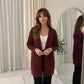 LUXE-DIVAWomen's Plus Cable Knitted Open Pocket Cardigan