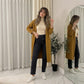 LUXE DIVA Plain Soft Feel Pockets Oversize  Longline Jacket